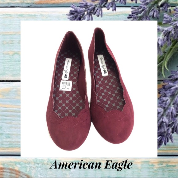American Eagle Outfitters Shoes - New American Eagle Scalloped Suede Ballet Flats